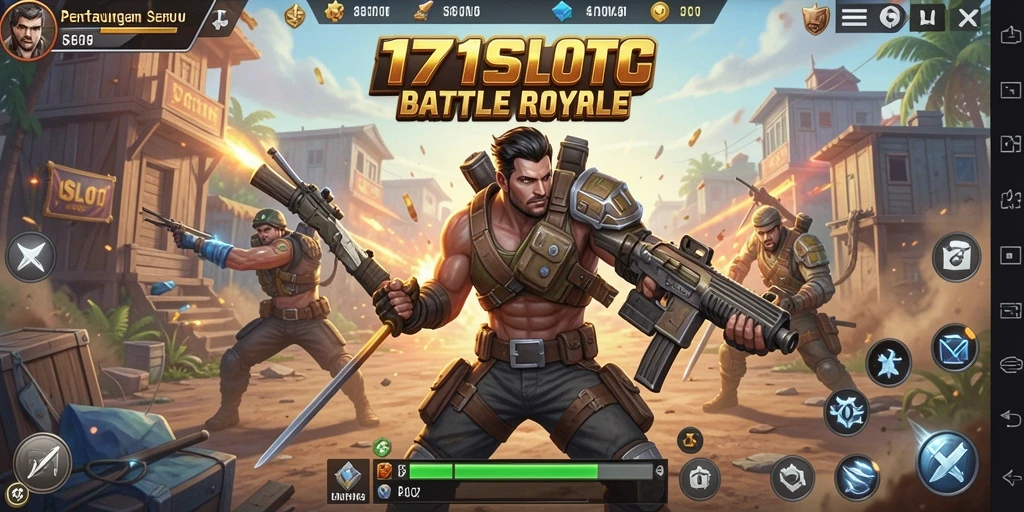 Tangkapan layar 171SLOT menampilkan aksi seru dalam pertempuran Battle Royale.