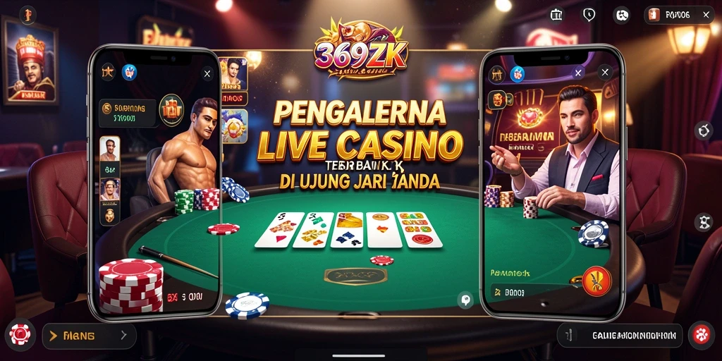 Tampilan gameplay Live Casino di 369ZK dengan dealer langsung.
