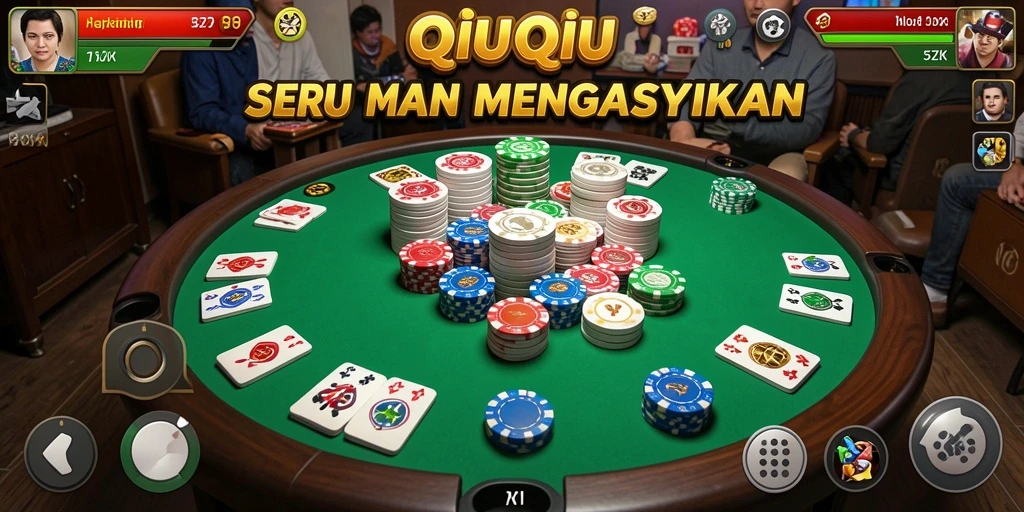 Screenshot gameplay 5ZK yang menampilkan keseruan bermain QiuQiu.