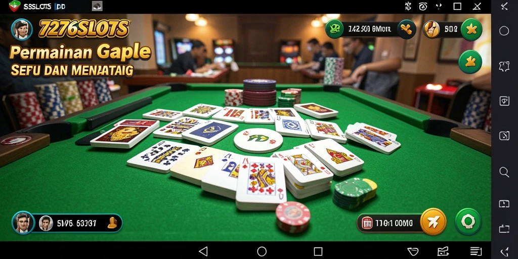 Screenshot gameplay 7276SLOTS menampilkan serunya permainan Gaple.