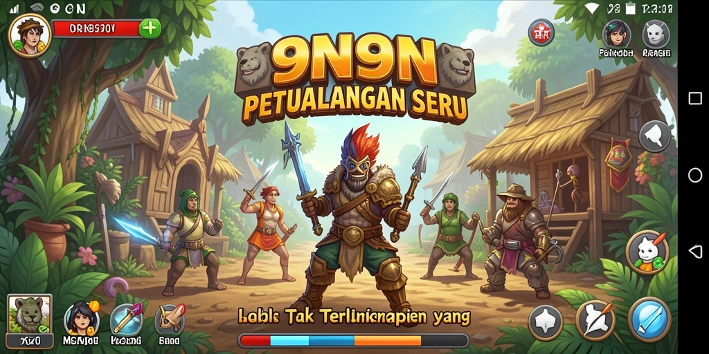 Tampilan gameplay 9N9N yang menakjubkan dengan aksi petualangan seru.