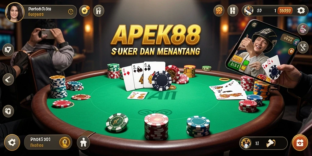 Screenshot APEK88 menunjukkan keseruan dan strategi dalam permainan Poker.