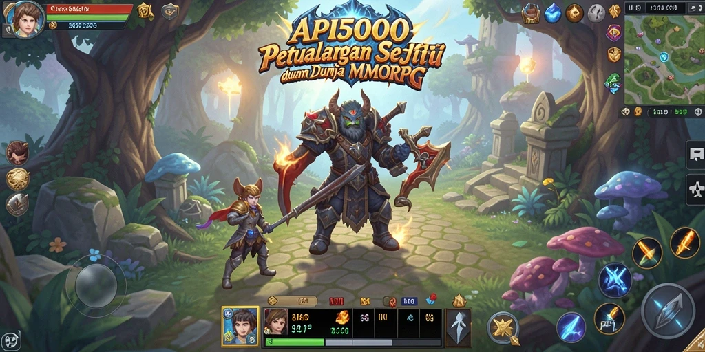 Tampilan gameplay aksi seru dalam dunia MMORPG API5000.