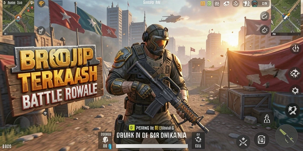 Tampilan aksi seru dari gameplay BROJP di arena pertarungan Battle Royale.