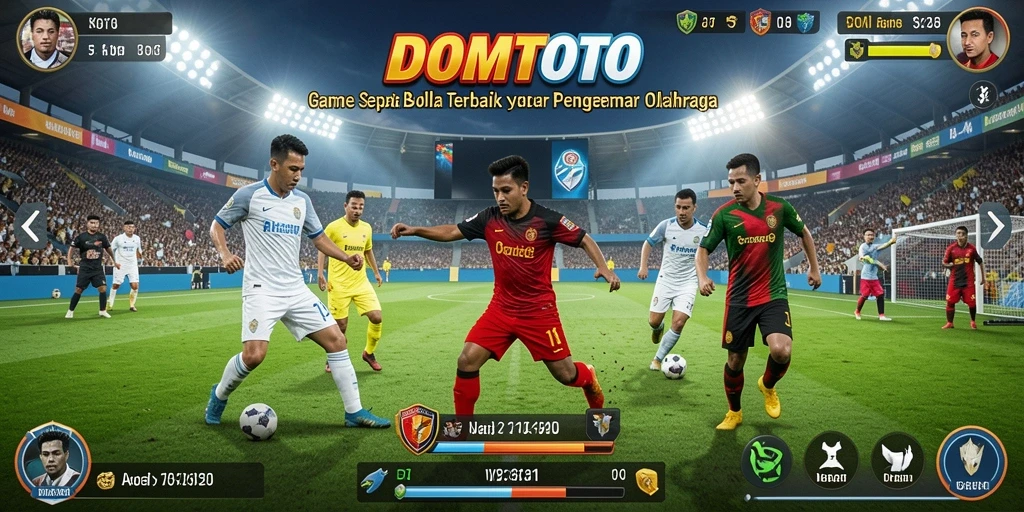 Tangkapan layar gameplay DOMTOTO yang menampilkan pertandingan sepak bola seru.
