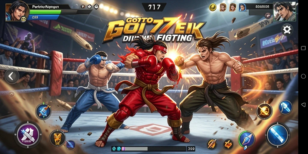 Tampilan screenshot GOTO77 menampilkan aksi pertarungan yang intens dan karakter yang dinamis.