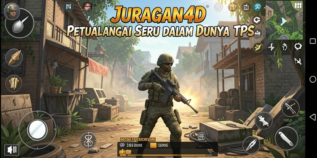 Screenshot gameplay menampilkan aksi seru dalam <strong>JURAGAN4D</strong> di arena TPS.