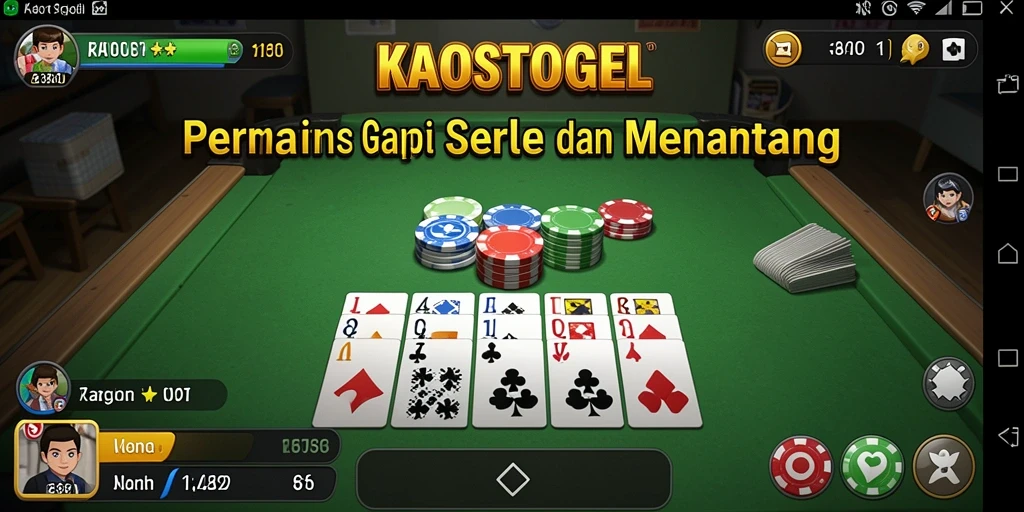 Tampilan menarik dari gameplay Gaple di KAOSTOGEL.