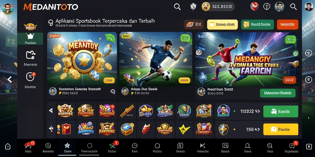 Tampilan gameplay Sportsbook yang menarik di MEDANTOTO.