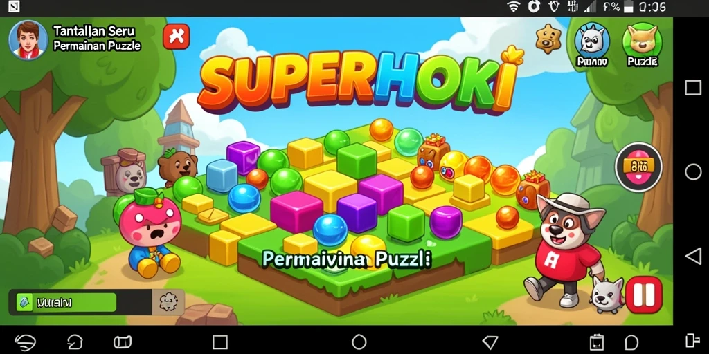 Tampilan gameplay SUPERHOKI yang seru dan menarik.