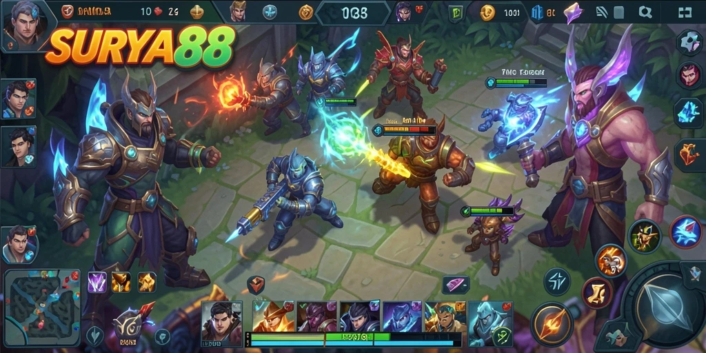Tampilan gameplay <strong>SURYA88</strong> yang dinamis dan penuh aksi.