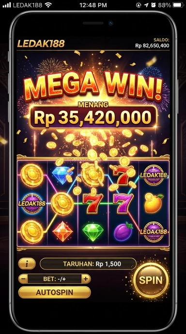 Tampilan beranda aplikasi ledak188 yang mudah dinavigasi.